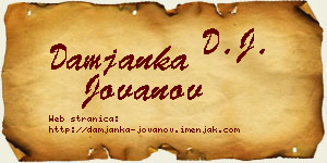 Damjanka Jovanov vizit kartica